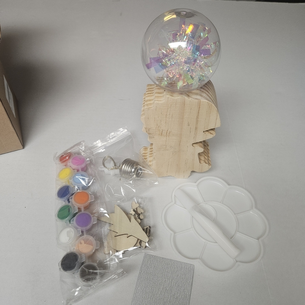 Wooden‎ Dinosaur Light Art Kit with Paints